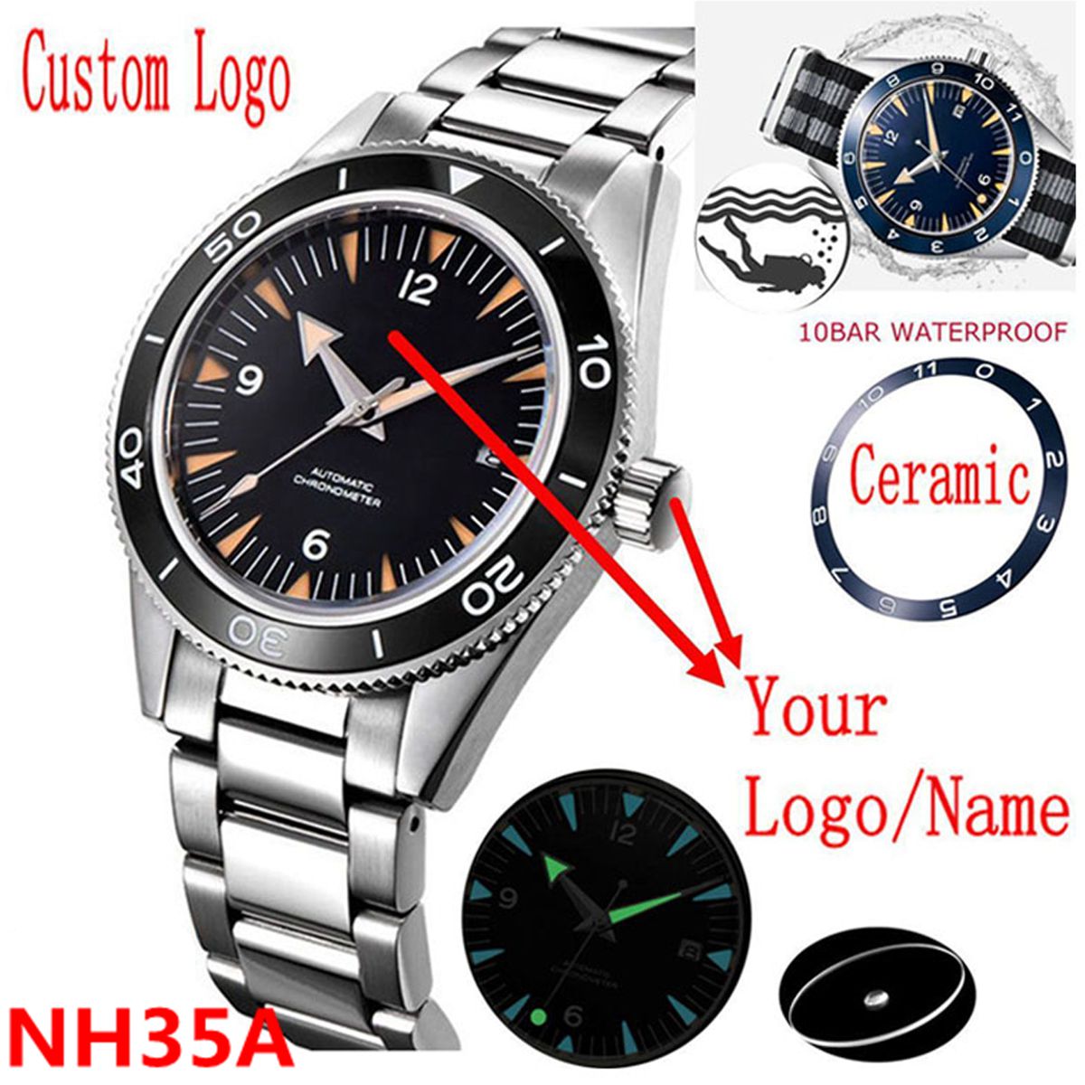 Watch Winder Compact - Logo personnalisé NH35 mouvement montre 10