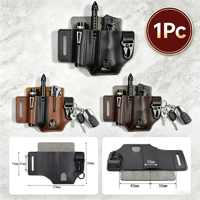 Leather Edc. Carry Pouch - Cintre de taille en cuir de